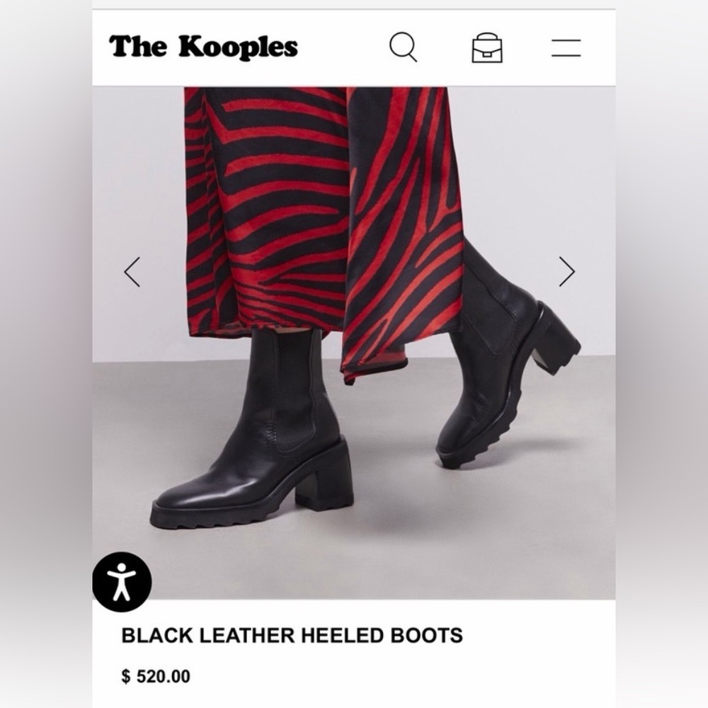 The Kooples Black Leather Chelsea Ankle Boots Retail $520 Worn Once FRA 41 US 10 - Picture 3 of 15